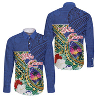 Guam Chamorro Family Matching Tank Maxi Dress and Hawaiian Shirt Tribal Latte Stone and Seal Artwork Polynesian Patterns LT03 Dad's Shirt - Long Sleeve Multicolor - Polynesian Pride