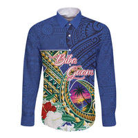Guam Chamorro Long Sleeve Button Shirt Tribal Latte Stone and Seal Artwork Polynesian Patterns LT03 Unisex Multicolor - Polynesian Pride