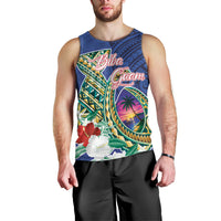 Guam Chamorro Men Tank Top Tribal Latte Stone and Seal Artwork Polynesian Patterns