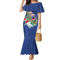 Guam Chamorro Mermaid Dress Tribal Latte Stone and Seal Artwork Polynesian Patterns