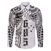 Samoa 685 Art Traditional Tattoo Pattern Family Matching Puletasi and Hawaiian Shirt White Color
