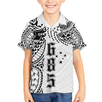 Samoa 685 Art Traditional Tattoo Pattern Family Matching Summer Maxi Dress and Hawaiian Shirt White Color LT03 Son's Shirt White - Polynesian Pride