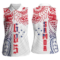 Samoa 685 Art Traditional Tattoo Pattern Women Sleeveless Polo Shirt Gradient Color