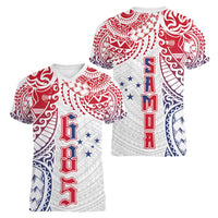 Samoa 685 Art Traditional Tattoo Pattern Women V-Neck T-Shirt Gradient Color