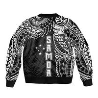 Samoa 685 Art Traditional Tattoo Pattern Sleeve Zip Bomber Jacket Black Color