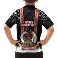 Vanuatu Christmas Family Matching Off Shoulder Maxi Dress and Hawaiian Shirt Polynesian Tribal Snow Style LT03 - Polynesian Pride