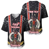 Personalised Vanuatu Christmas Baseball Jersey Polynesian Tribal Snow Style LT03 - Polynesian Pride