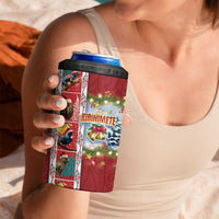 New Zealand Merry Christmas 4 in 1 Can Cooler Tumbler Maori Animals Xmas Style and Koru Tattoo Red Color LT03 - Polynesian Pride