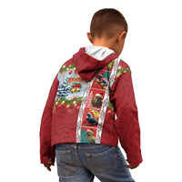 New Zealand Merry Christmas Kid Hoodie Maori Animals, Koru Tattoo - Red Xmas Style LT03 - Polynesian Pride