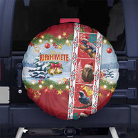 New Zealand Merry Christmas Spare Tire Cover Maori Animals, Koru Tattoo - Red Xmas Style LT03 - Polynesian Pride