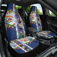 New Zealand Merry Christmas Car Seat Cover Maori Animals, Koru Tattoo - Blue Xmas Style LT03 One Size Blue - Polynesian Pride