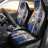 New Zealand Merry Christmas Car Seat Cover Maori Animals, Koru Tattoo - Blue Xmas Style LT03 - Polynesian Pride