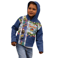 New Zealand Merry Christmas Kid Hoodie Maori Animals, Koru Tattoo - Blue Xmas Style LT03 - Polynesian Pride