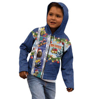 New Zealand Merry Christmas Kid Hoodie Maori Animals, Koru Tattoo - Blue Xmas Style LT03 - Polynesian Pride