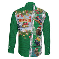 New Zealand Merry Christmas Family Matching Long Sleeve Bodycon Dress and Hawaiian Shirt Maori Animals, Koru Tattoo - Green Xmas Style LT03 - Polynesian Pride
