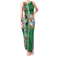 New Zealand Merry Christmas Family Matching Tank Maxi Dress and Hawaiian Shirt Maori Animals, Koru Tattoo - Green Xmas Style LT03 Mom's Dress Green - Polynesian Pride