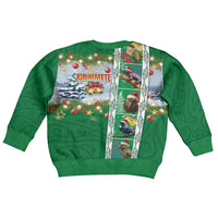 New Zealand Merry Christmas Kid Ugly Christmas Sweater Maori Animals, Koru Tattoo - Green Xmas Style LT03 - Polynesian Pride