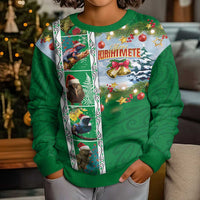 New Zealand Merry Christmas Kid Ugly Christmas Sweater Maori Animals, Koru Tattoo - Green Xmas Style LT03 - Polynesian Pride