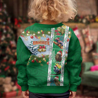 New Zealand Merry Christmas Kid Ugly Christmas Sweater Maori Animals, Koru Tattoo - Green Xmas Style LT03 - Polynesian Pride
