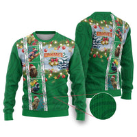 New Zealand Merry Christmas Ugly Christmas Sweater Maori Animals, Koru Tattoo - Green Xmas Style LT03 Green - Polynesian Pride
