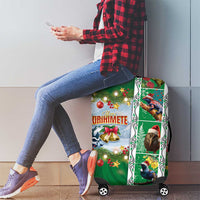 New Zealand Merry Christmas Luggage Cover Maori Animals, Koru Tattoo - Green Xmas Style LT03 - Polynesian Pride