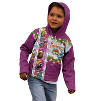 New Zealand Merry Christmas Kid Hoodie Maori Animals, Koru Tattoo - Pink Xmas Style LT03 - Polynesian Pride