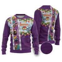 New Zealand Merry Christmas Ugly Christmas Sweater Maori Animals, Koru Tattoo - Purple Xmas Style LT03 Purple - Polynesian Pride