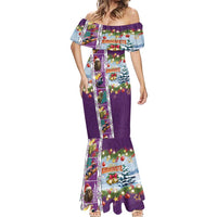 New Zealand Merry Christmas Mermaid Dress Maori Animals, Koru Tattoo - Purple Xmas Style LT03 - Polynesian Pride