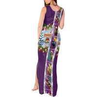 New Zealand Merry Christmas Tank Maxi Dress Maori Animals, Koru Tattoo - Purple Xmas Style LT03 - Polynesian Pride