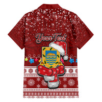 Personalised Tuvalu Christmas Family Matching Tank Maxi Dress and Hawaiian Shirt Snowman and Tuvalu Coat of Arms Maori Tribal Xmas Style LT03 - Polynesian Pride