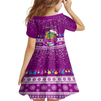 Personalised Tuvalu Christmas Family Matching Long Sleeve Bodycon Dress and Hawaiian Shirt Snowman Hugs Tuvalu Coat of Arms Maori Pattern Pink Style LT03 - Polynesian Pride