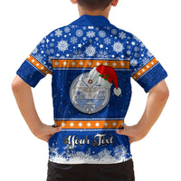 Personalised Marshall Islands Christmas Hawaiian Shirt Santa Claus and Coat of Arms Mix Polynesian Xmas Style LT03 - Polynesian Pride