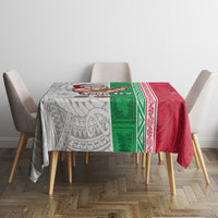 Custom Hawaii Mele Kalikimaka Tablecloth Santa Playing Ukele Mix Kakau Pattern Xmas Style LT03 - Polynesian Pride