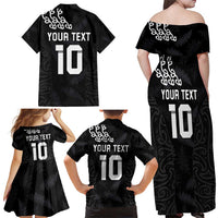 New Zealand Rugby Custom Family Matching Off Shoulder Maxi Dress and Hawaiian Shirt The Champions Aotearoa LT03 - Polynesian Pride