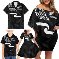 New Zealand Rugby Custom Family Matching Off Shoulder Short Dress and Hawaiian Shirt The Champions Aotearoa LT03 - Polynesian Pride