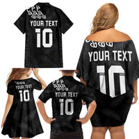 New Zealand Rugby Custom Family Matching Off Shoulder Short Dress and Hawaiian Shirt The Champions Aotearoa LT03 - Polynesian Pride
