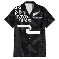 New Zealand Rugby Custom Family Matching Short Sleeve Bodycon Dress and Hawaiian Shirt The Champions Aotearoa LT03 Dad's Shirt - Short Sleeve Black - Polynesian Pride