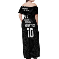 New Zealand Rugby Custom Off Shoulder Maxi Dress The Champions Aotearoa LT03 - Polynesian Pride