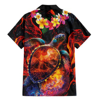 Hawaiian Turtle with Volcanic Eruption Family Matching Mermaid Dress and Hawaiian Shirt Hibiscus Lei and Lava Flow an Abstract Texture LT03 - Polynesian Pride