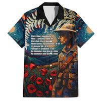 New Zealand Soldier ANZAC Day Hawaiian Shirt Silver Fern Starry Night Style LT03 Blue - Polynesian Pride