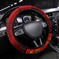 New Zealand ANZAC Waitangi Day Steering Wheel Cover Hei Tiki and Soldier LT03 Universal Fit Red - Polynesian Pride