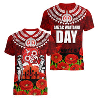 New Zealand ANZAC Waitangi Day Women V Neck T Shirt Hei Tiki and Soldier LT03 - Polynesian Pride