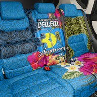 Palau Independence Day Back Car Seat Cover 1st October 30th Anniversary Polynesian Jungle Flower LT03 - Polynesian Pride