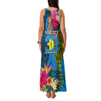 Personalised Palau Independence Day Family Matching Tank Maxi Dress and Hawaiian Shirt 1st October 30th Anniversary Polynesian Jungle Flower LT03 - Polynesian Pride