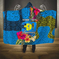 Personalised Palau Independence Day Hooded Blanket 1st October 30th Anniversary Polynesian Jungle Flower LT03 - Polynesian Pride