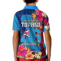 Tuvalu Independence Day Kid Polo Shirt 1st October 46th Anniversary Polynesian Jungle Flower LT03 - Polynesian Pride