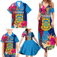 Personalised Tuvalu Independence Day Family Matching Summer Maxi Dress and Hawaiian Shirt 1st October 46th Anniversary Polynesian Jungle Flower LT03 - Polynesian Pride