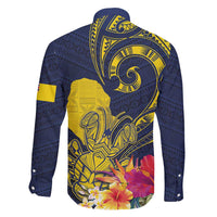 Niue Independence Day Family Matching Short Sleeve Bodycon Dress and Hawaiian Shirt Hiapo Pattern Hibiscus Plumeria and Uga LT03 - Polynesian Pride