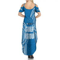Gulf Isou Rugby Summer Maxi Dress Papua New Guinea Polynesian Tattoo LT03 - Polynesian Pride