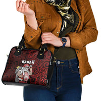 Hawaii Aloha Santa Claus Funny Polynesian Tattoo Shoulder Handbag Red Color LT03 - Polynesian Pride